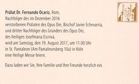Heilige Messe mit Prälat Fernando Ocariz in St. Pantaleon - Köln