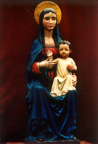 Copia de la imagen de la Virgen 'Madre del Amor Hermoso' que permanece en el Seminario Menor en Nueva Imperial, Cañete.
