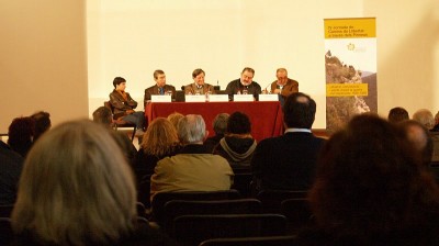 Mesa redonda durante la IV Jornada Caminos de Libertad, celebrada el pasado día 13 en la Seu de Urgell