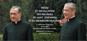 Installation des reliques de Saint Josémaria et du bienheureux Alvaro en la Basilique Notre-Dame-de-Bonne-Garde
