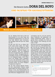 Dora del Hoyo - neues Informationsblatt über die Dienerin Gottes