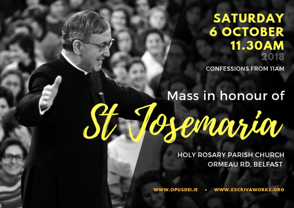 Masses in Belfast and in Knock to mark Feast Day of St Josemaría