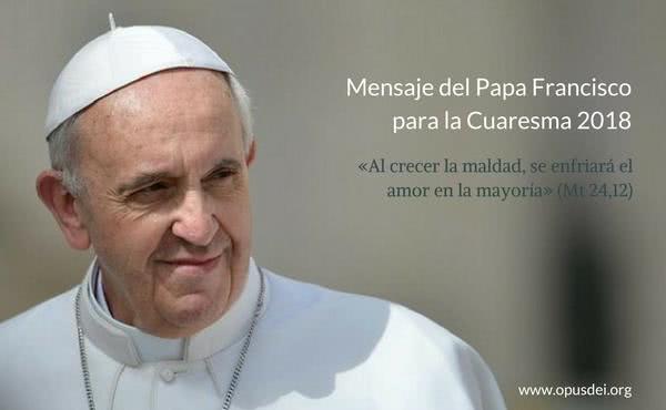 Mensaje del Papa Francisco para la Cuaresma 2018