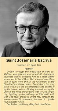 Prayer to Saint Josemaría