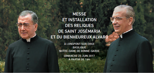 Installation des reliques de Saint Josémaria et du bienheureux Alvaro en la Basilique Notre-Dame-de-Bonne-Garde