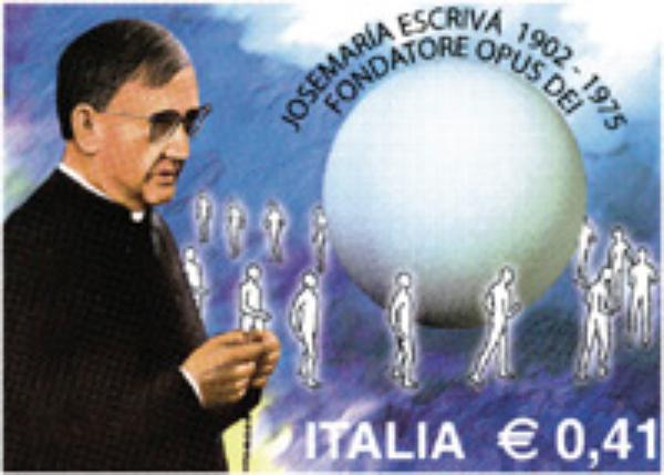 El primer sello italiano en euros, dedicado a Josemaría Escrivá