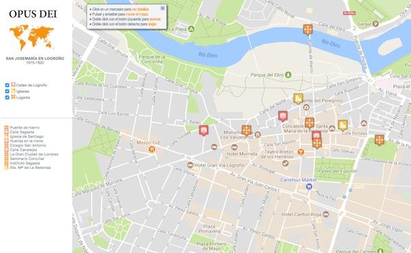 Mapa interactivo: san Josemaría en Logroño