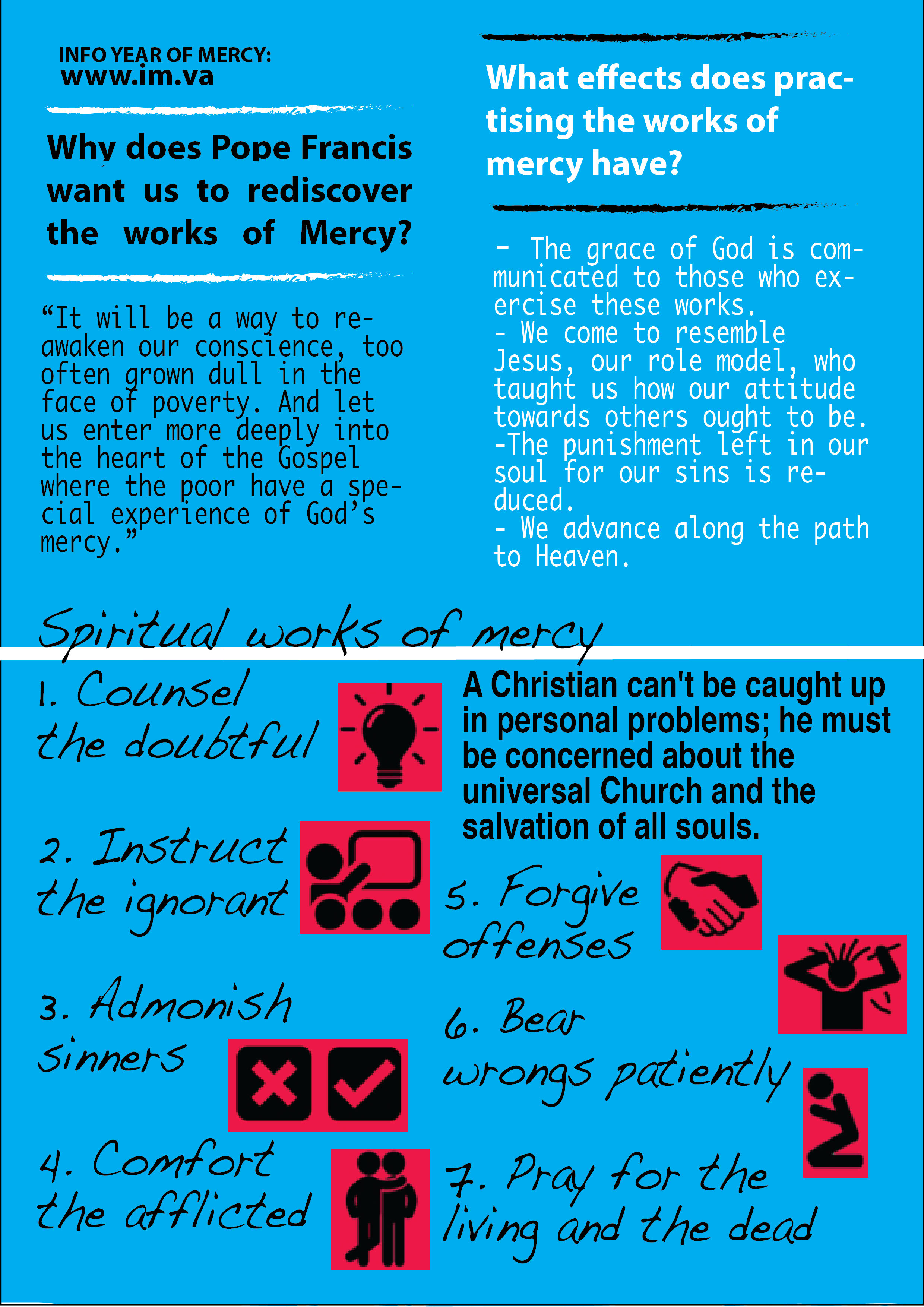 examples of spiritual works of mercy