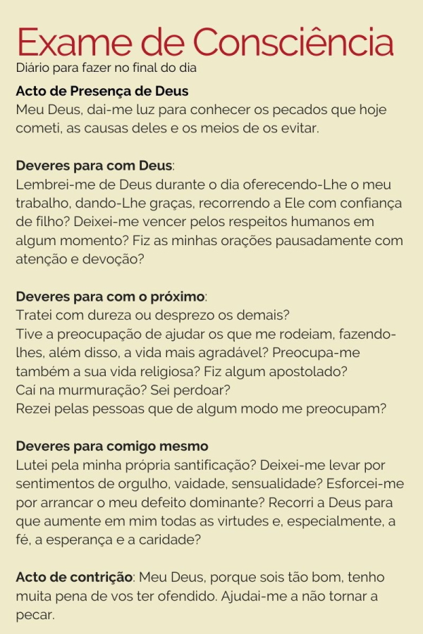 Áudio exame de consciência diário em