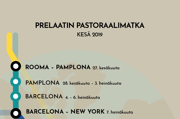 Opus Dei - Infografiikka prelaatin pastoraalimatkasta