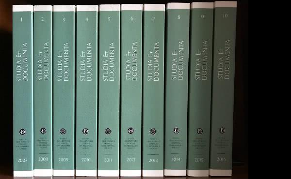 Publicado el vol. 10 de “Studia et Documenta”