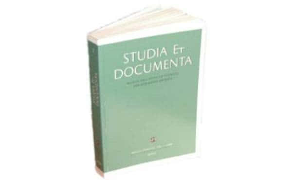 Sale a la luz un nuevo tomo de «Studia et Documenta»